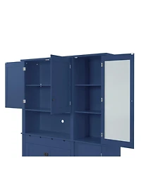 Streamdale Furniture Traditional Buffet with Hutch, Large Kitchen Pantry Storage Cabinet