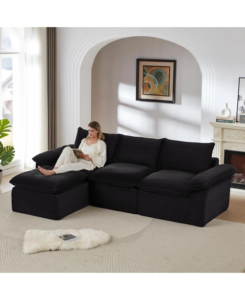 Streamdale Furniture Modern Corduroy Cloud Sofa, Freely Combined