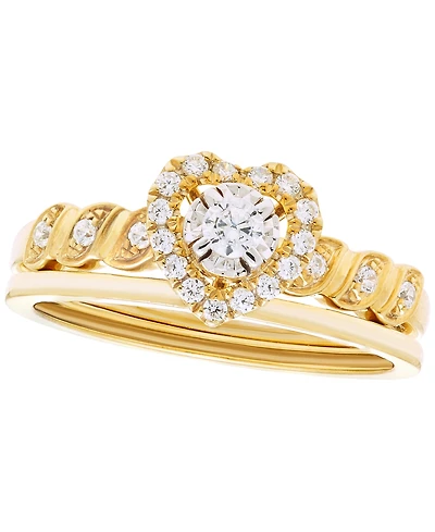 Macy's Diamond Bridal Set (1/4 ct. t.w.) in 10k Yellow Gold
