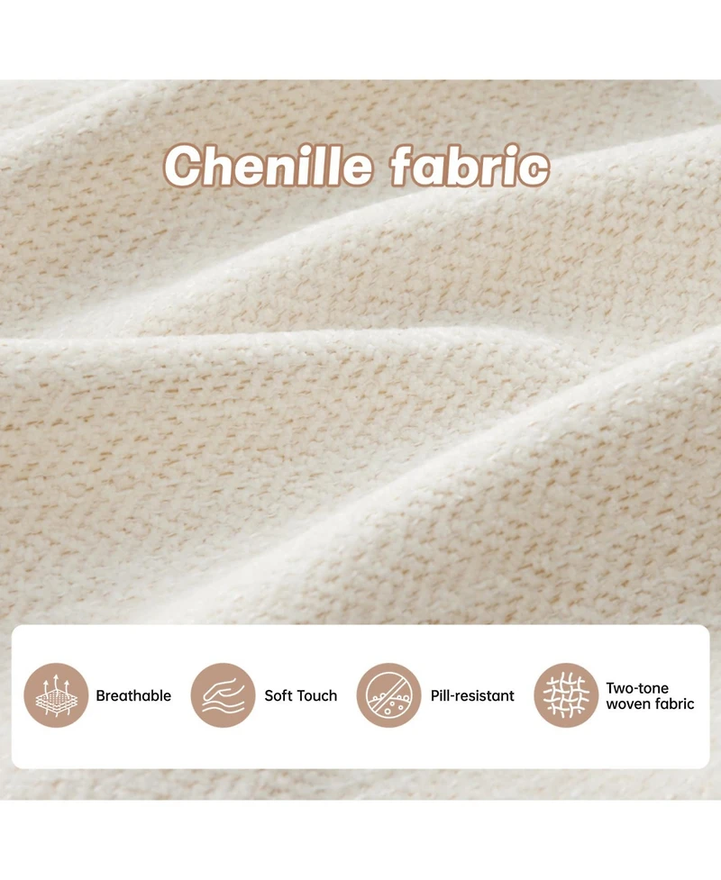 Streamdale Furniture Modular L-Shaped Chenille Sectional Couch with Ottoman - Beige