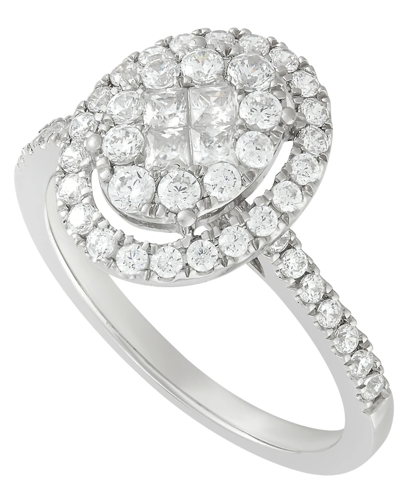 Macy's Diamond Halo Ring (1 ct. t.w.) in 10k White Gold