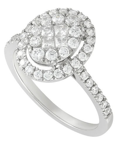 Macy's Diamond Halo Ring (1 ct. t.w.) in 10k White Gold