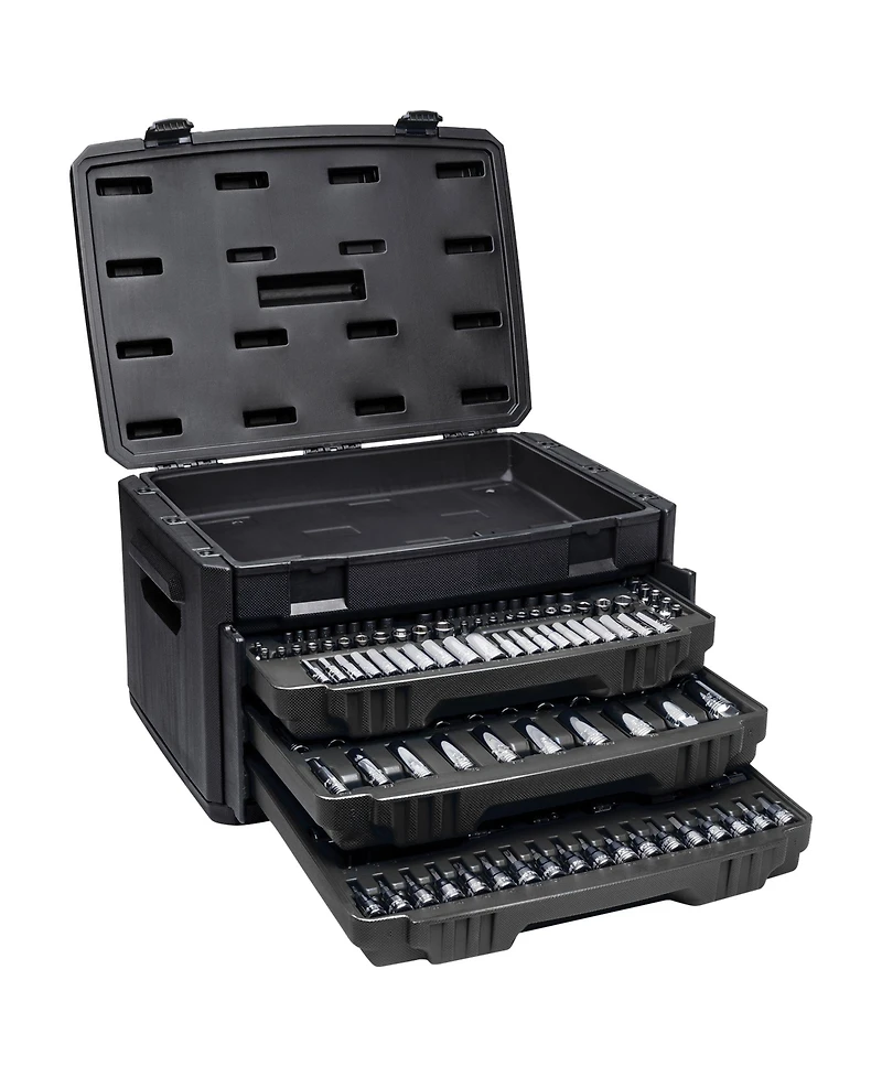 Master Mechanic 205 Piece Mechanics Sae Metric Socket and Tool Set with Case