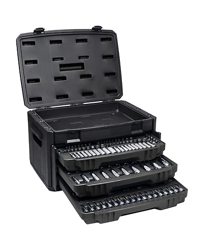 Master Mechanic 205 Piece Mechanics Sae Metric Socket and Tool Set with Case