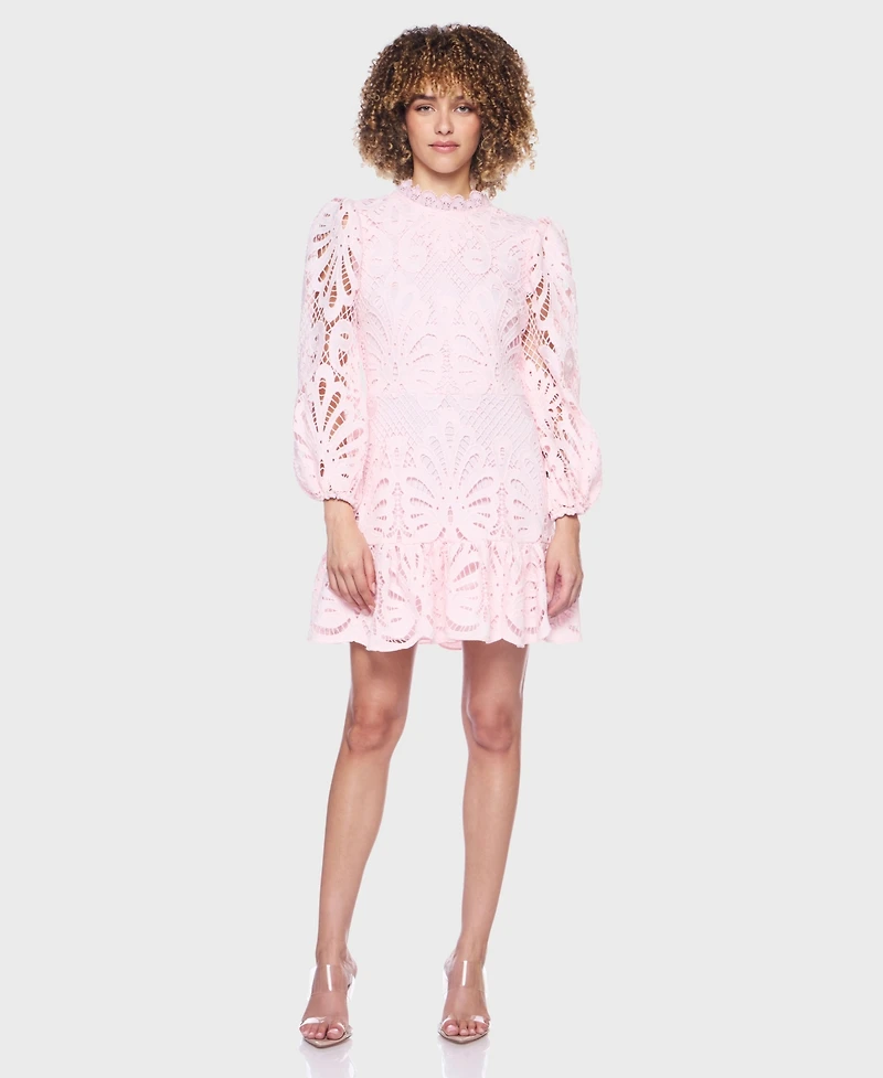 Alex & Sophia Women's Mock Neck Short Dress