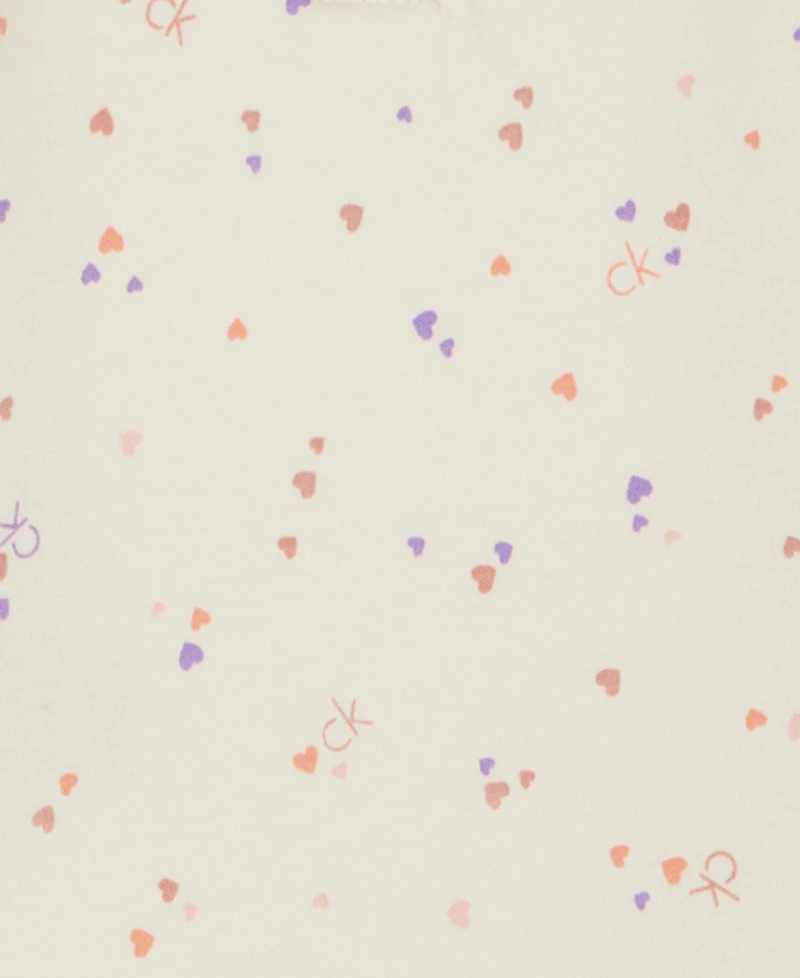 Calvin Klein Baby Girls' Printed Bodysuit and Applique Detail Skirtall, 2-Piece Set