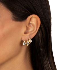 by Adina Eden Cubic Zirconia Gold Plated Gold Plated Ascher Bezel Huggie Earrings