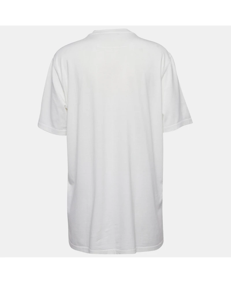 Pre-Owned Givenchy Women's White Cotton Logo Printed Crew Neck T-Shirt