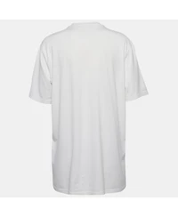 Pre-Owned Givenchy Women's White Cotton Logo Printed Crew Neck T-Shirt