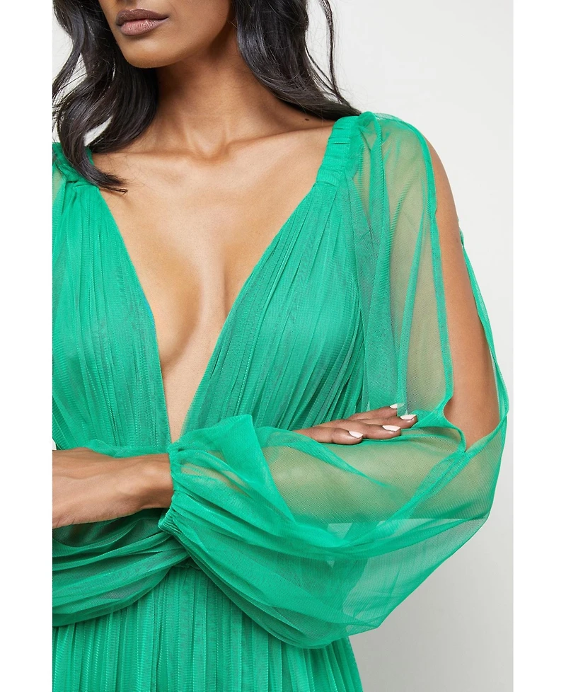 Warehouse Women's Cinched Waist Maxi Dress