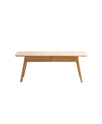 sumyeg Solid Wood Center Table with Storage Shelf in Natural Finish