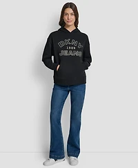 Dkny Jeans Women's Applique Chainstitch Logo Hoodie