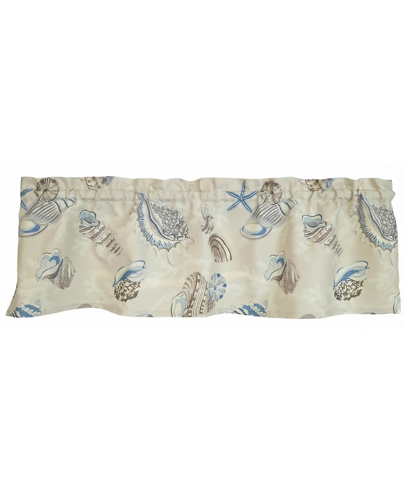 Rlf Home 100% Cotton High Quality Beachbound Tailored Window Valance with 1.5" Rod Pocket 50" W X 12" L