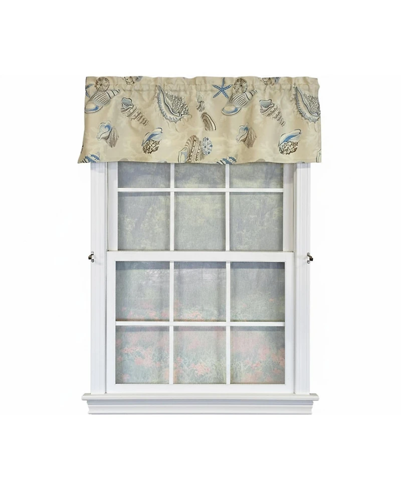 Rlf Home 100% Cotton High Quality Beachbound Tailored Window Valance with 1.5" Rod Pocket 50" W X 12" L