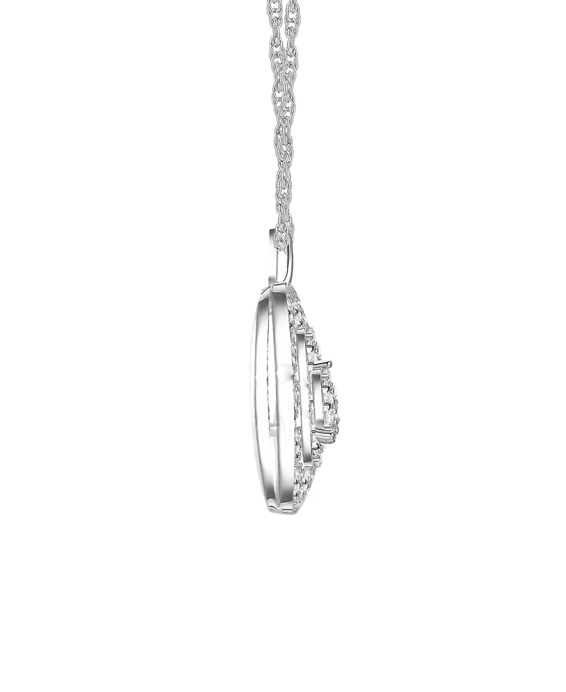 Macy's Diamond (1/2 ct. t.w.) Heart Pendant Necklace in 10k White Gold