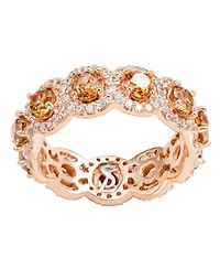 Suzy Levian Sterling Silver Cubic Zirconia Round Halo Eternity Band