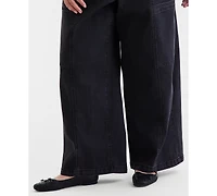 Style & Co Plus Pull-On Utility Wide-Leg Jeans, Macy's Exclusive