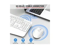 risokeys Wireless Keyboard And Mouse Combo, 2.4G Full Size Keys Keyboard With Wrist Rest And 3