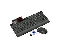 Wireless Keyboard and Mouse Combo - Full-Size Quiet Keyboard with Rest, Multimedia Keys, Power Switch, Compatible with Os, Pc, Laptop