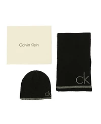 Calvin Klein Men's 2-Piece Fuzzy Scarf and Hat Set