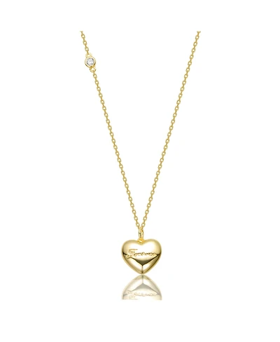 GiGiGirl 14K Gold Plated with Clear Cubic Zirconia Heart Design Pendant Necklace