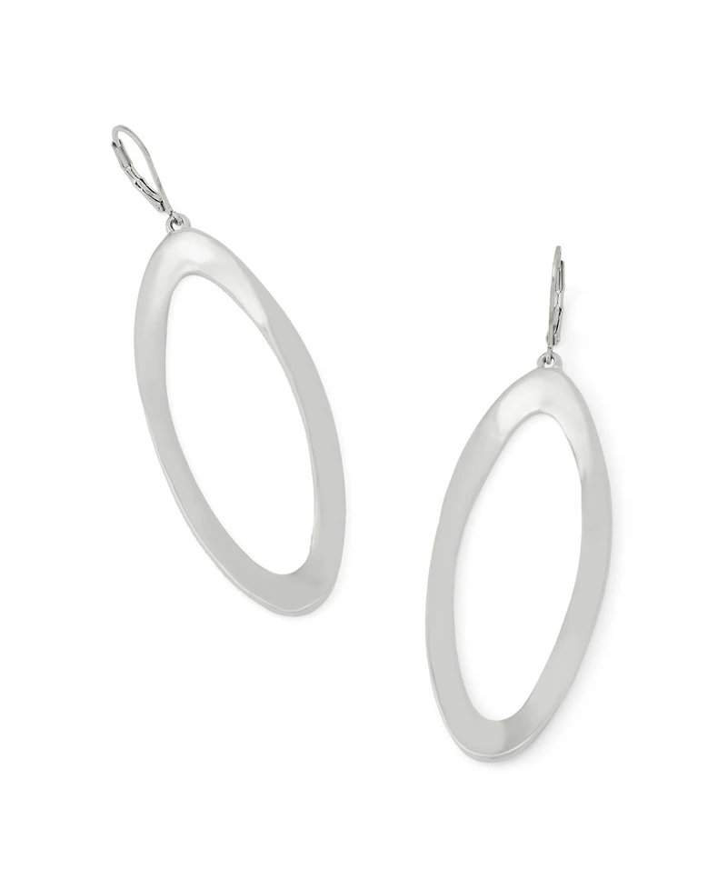 Robert Lee Morris Soho Silver Oval Link Drop Earrings