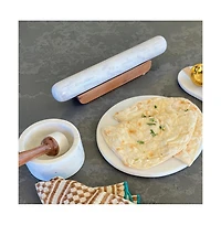 Verve Culture Marble Rolling Pin on Wood Base
