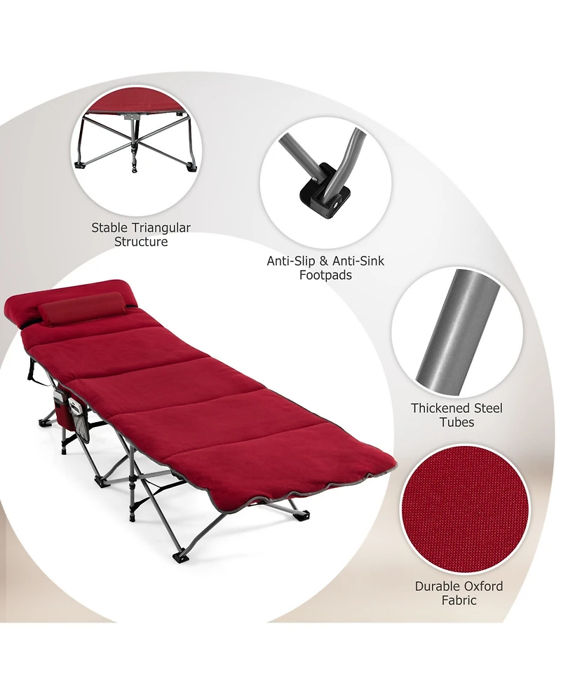 Skonyon Folding Retractable Travel Camping Cot with Mattress and Carry Bag