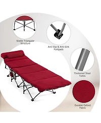 Skonyon Folding Retractable Travel Camping Cot with Mattress and Carry Bag