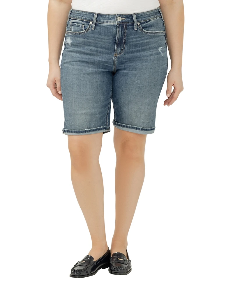 Silver Jeans Co. Plus Suki Mid Rise Curvy Fit Bermuda Shorts