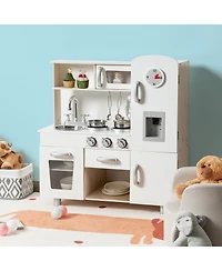 Skonyon Vintage Play Kitchen Pretend Kids Cooking Playset Toys with Water Dispense