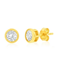 Sterling Silver, 3-Pair Multi-Shaped Cz Studs