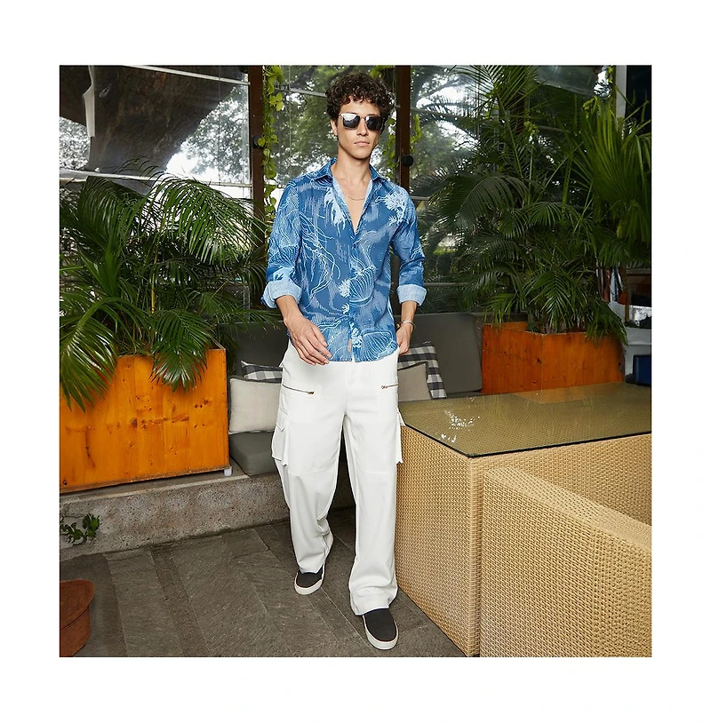Campus Sutra Men's Jellyfish Contrast Shirt