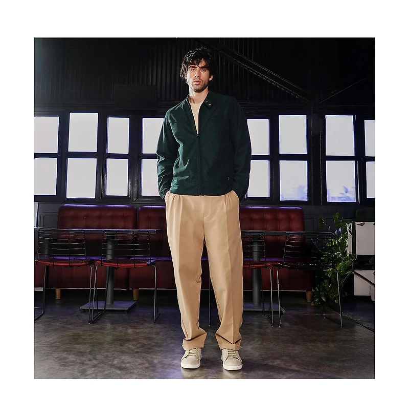 Campus Sutra Men's Emerald Green Corduroy Rider Jacket