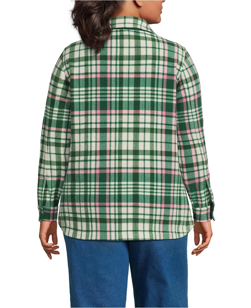 Lands' End Plus Print Anyweather Fleece Shirt Jacket