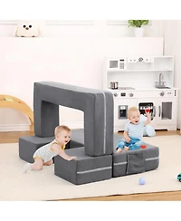 gaomon Kids Couch 3PCs Modular Play Couch, Toddler Convertible Sofa Foam Floor for Children, Bed Creative Set