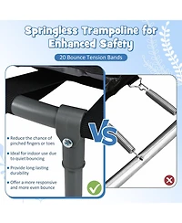 Hongge Kids Led Light Trampoline with Foam Handrail Foldable Frame and Safety Cover