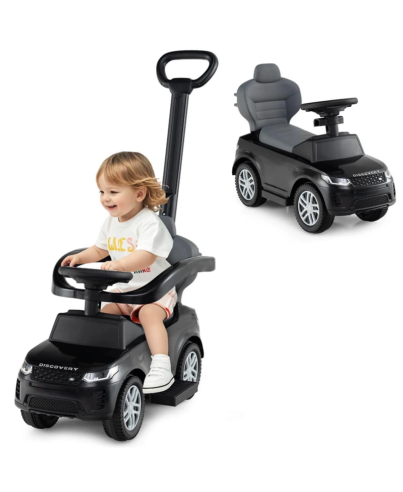 Kids Ride on Push Car with Horn & Start-up Sound Under-seat Storage Push Handle