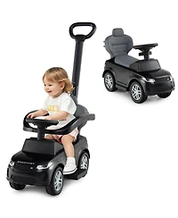Kids Ride on Push Car with Horn & Start-up Sound Under-seat Storage Push Handle