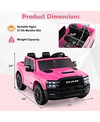 Gymax 24V 2 Seater Ride on Truck w/Remote Control 3 Speeds Bluetooth Led Headlight