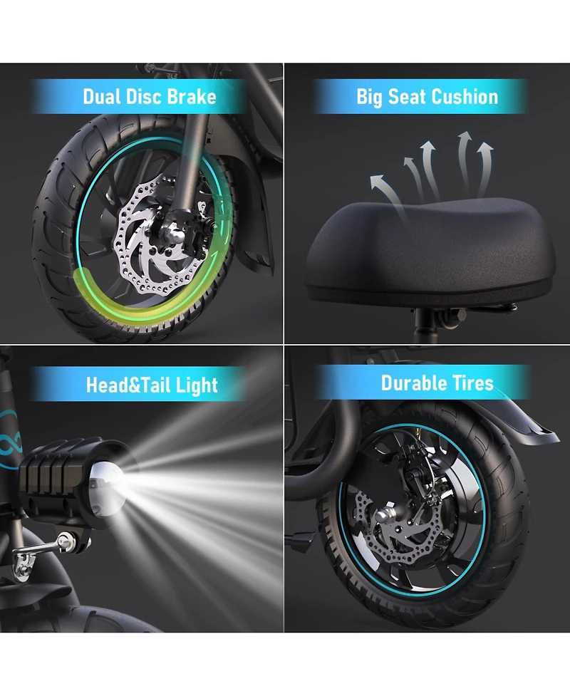 FormnestCastle Electric Scooter for Adults, Foldable Scooter with 550W Motor 18.6 Mph 20 Mile Distance