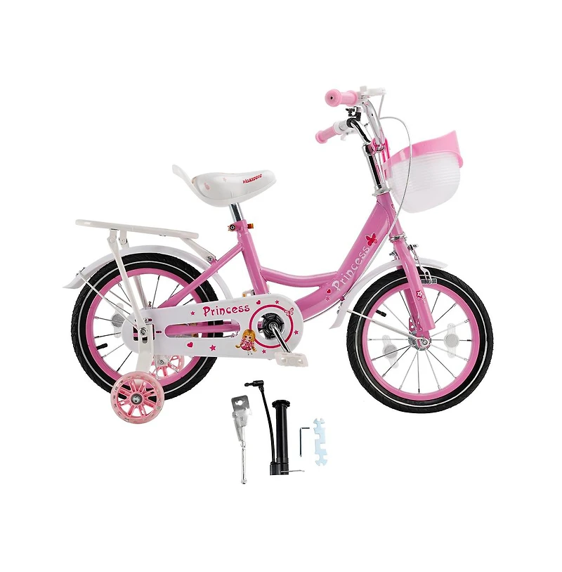 Artudatech 18-Inch Kids Bike for Ages 6-10 with Sparkling Training Wheels & Adjustable Design | Perfect Gift