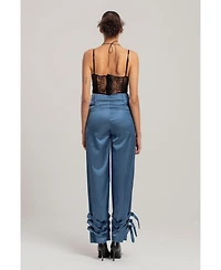 Pcfg Women's Linen-Blend Shiny Pant