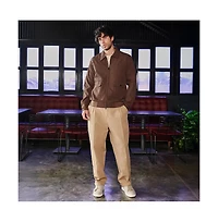 Campus Sutra Men's Chocolate Brown Zip-Front Crease-Tactile Jacket