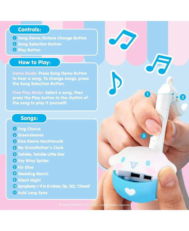 Otamatone Melody Series Sanrio Japanese Electronic Mini Musical Toy Portable 11 Pre-Programmed Songs