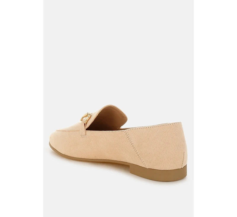 London Rag Womens Noltas Horsebit Embellished Flat Loafers