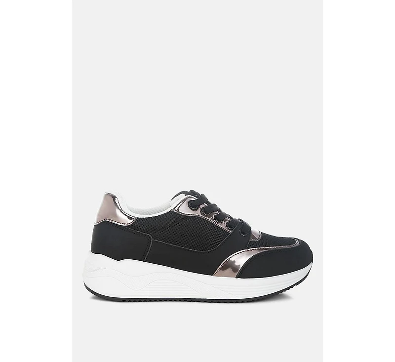 London Rag Women's Subasa Chunky Mesh Lace Up Sneakers