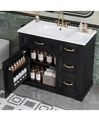 Casainc Bathroom Vanity with Sink 4 Drawers Soft Close Door and Adjustable Shelf