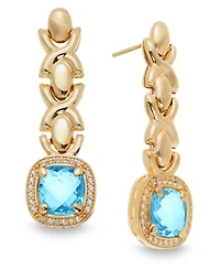Citrine (3-5/8 ct. t.w.) & White Topaz (1/2 Xoxo Link Drop Earrings 14k Gold-Plated Sterling Silver
