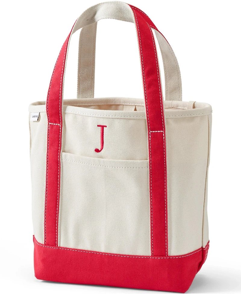 Lands' End Pre-Monogrammed Letter J Canvas Tote Bag